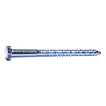 Midwest Fastener Lag Screw, 1/4 in, 3-1/2 in, Steel, Zinc Plated Hex Hex Drive, 100 PK 01292